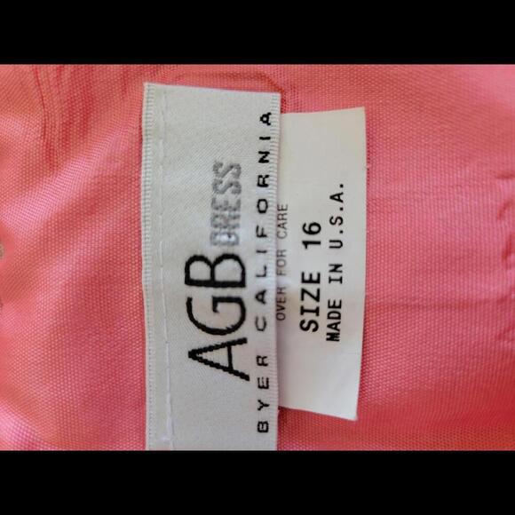 Vintage AGB Dress by Byer size 16 pink tan & white shell sleeveless top - Picture 3 of 5